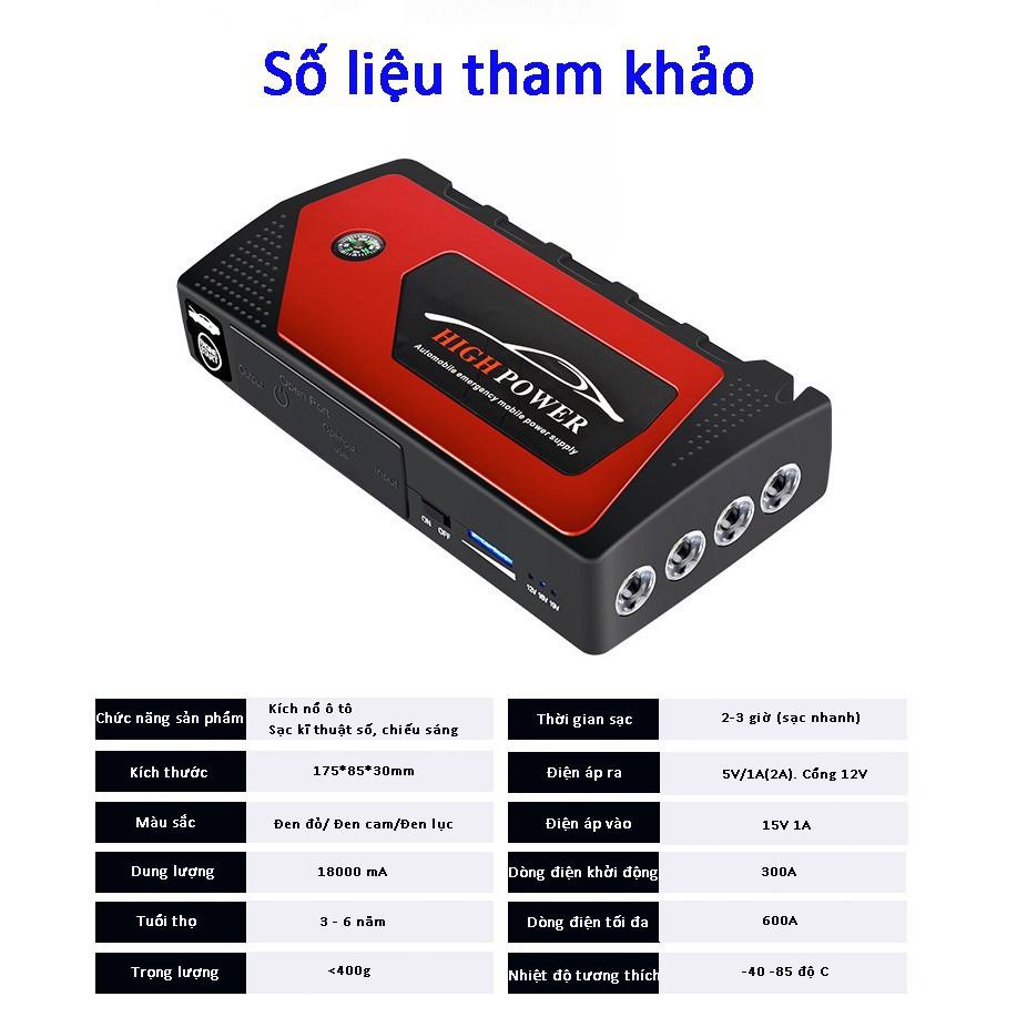 Bộ kích ắc quy ô tô kiêm sạc dự phòng 18000mAh - Gia dụng SG