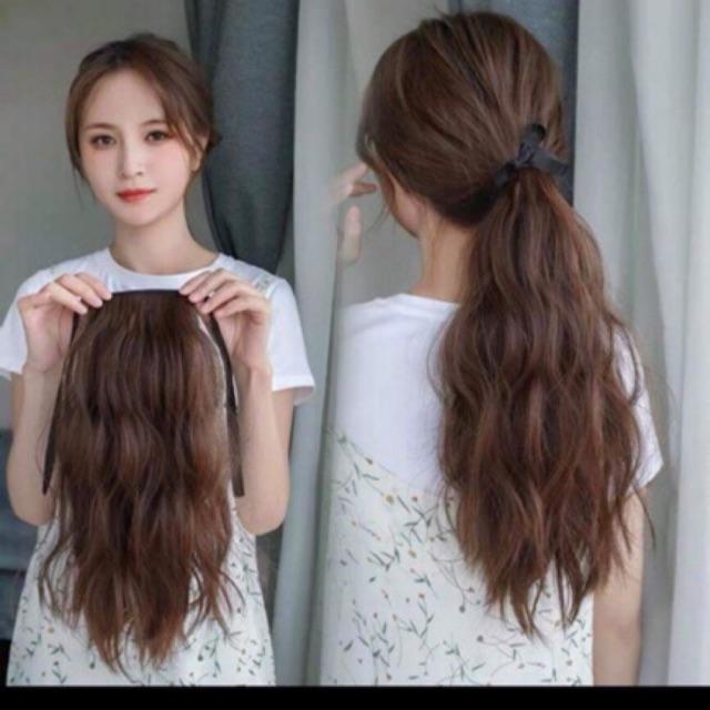 Tóc giả cột xù ngắn️-ảnh thật