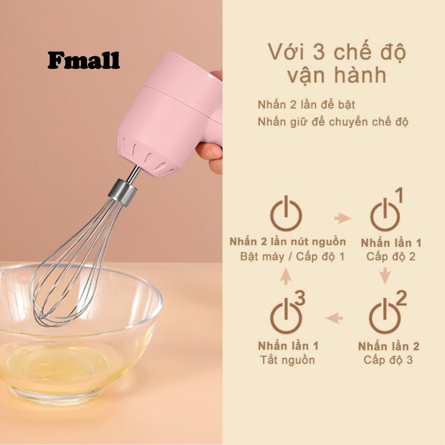 Máy Đánh Trứng Cầm Tay Fmall – FD1 Đa Năng, Sạc Pin Tiện Lợi, Xay Tỏi Ớt, Hạt Tiêu, Máy Đánh Sữa Cafe Mini Không Dây, Tiện Dụng – Hàng Chính Hãng