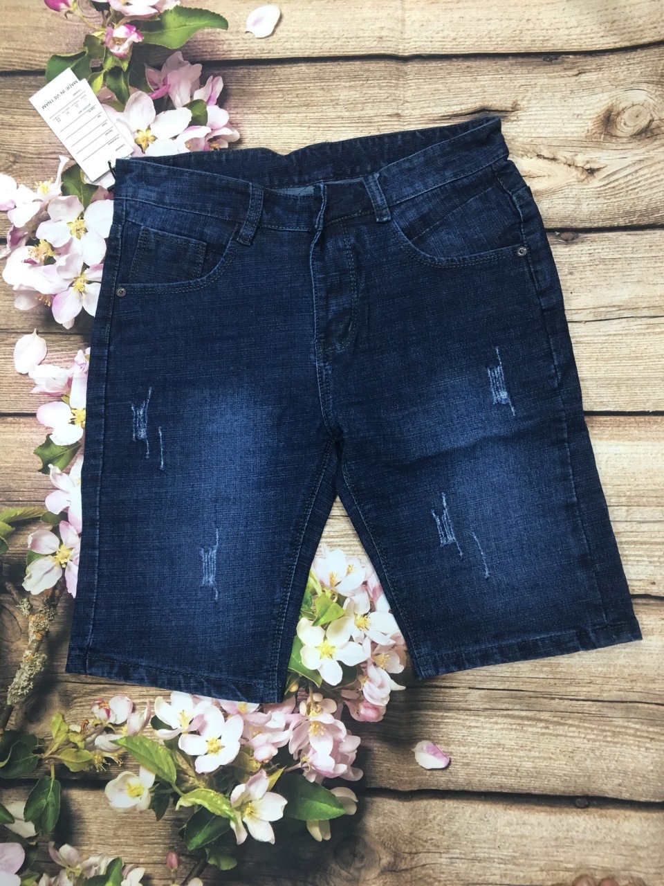 Quần short jean nam body co giãn vải nhập