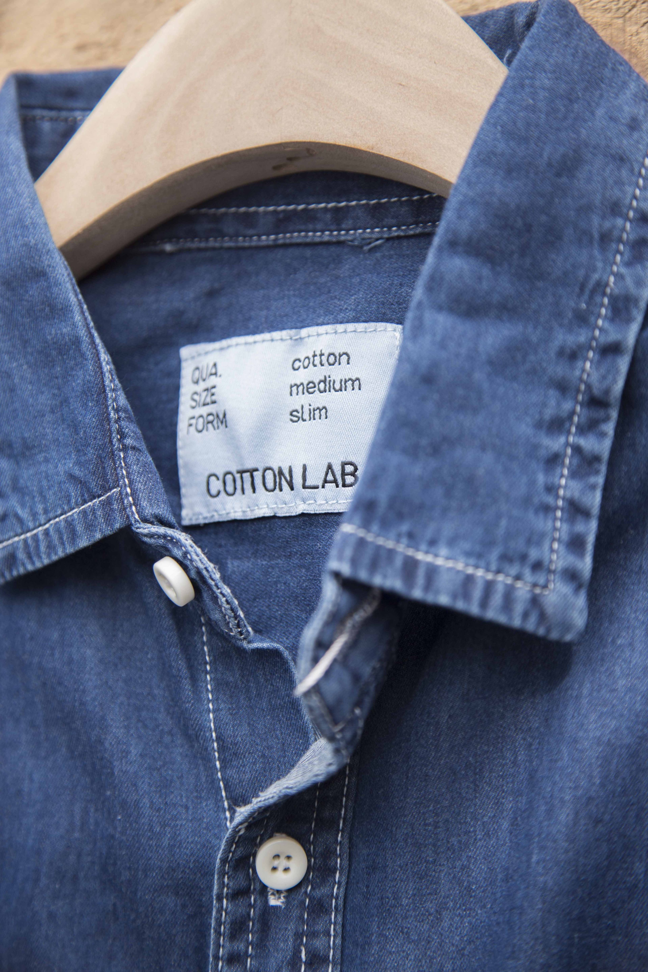 Áo sơ mi denim dài tay màu xanh cao cấp - LAB993