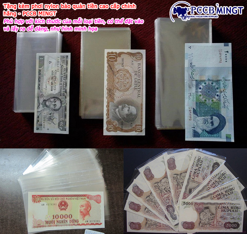 100 đồng con trâu, tiền cổ Việt Nam bao cấp, tặng phơi nylon bảo vệ tiền