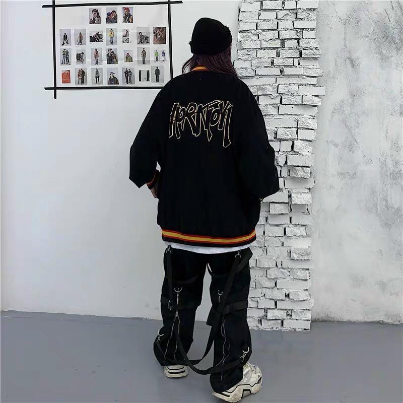 Áo Khoác Nhung FASHION Nhung Gân Mềm Mịn Tay Phồng In Chữ Sắc Nét