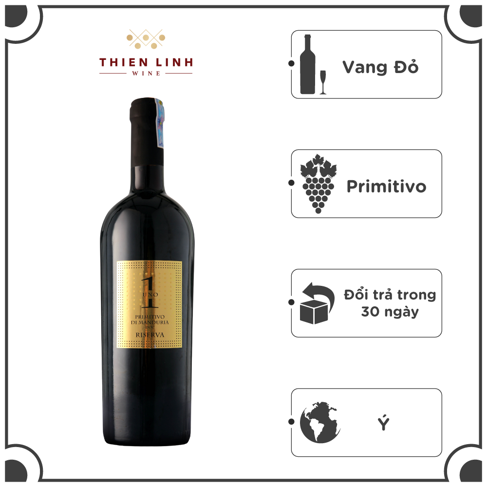 Rượu Vang Đỏ Ý Uno Primitivo Di Manduria Riserva