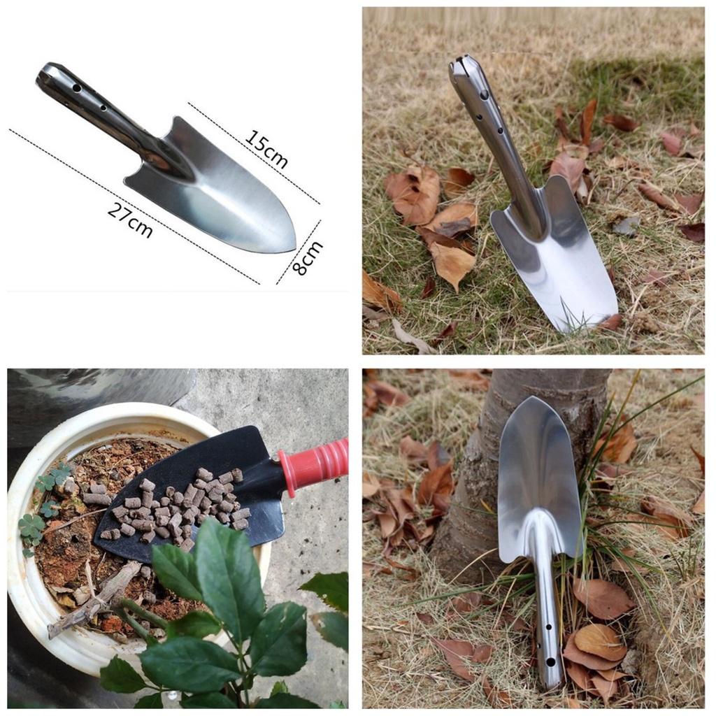Xẻng inox làm vườn 27 cm tiện dụng, bền đẹp, chắc chắn - Hạt giống H2 seeds