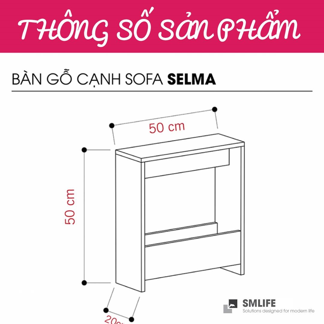 Bàn gỗ cạnh Sofa hiện đại SMLIFE Selma