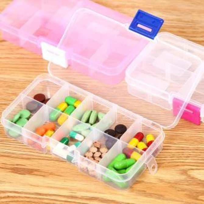 Hộp Đựng Trang Sức 10 Ngăn Mini Trong Suốt Có Thể tháo Ráp Các Ngăn H026