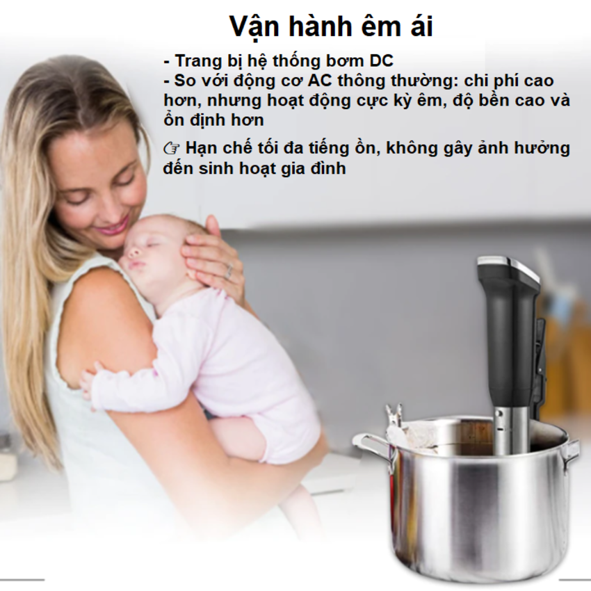 Máy nấu chậm Sous vide BioloMix SV-8008 Công suất 1200W Điều khiển màn hình LED - HÀNG NHẬP KHẨU