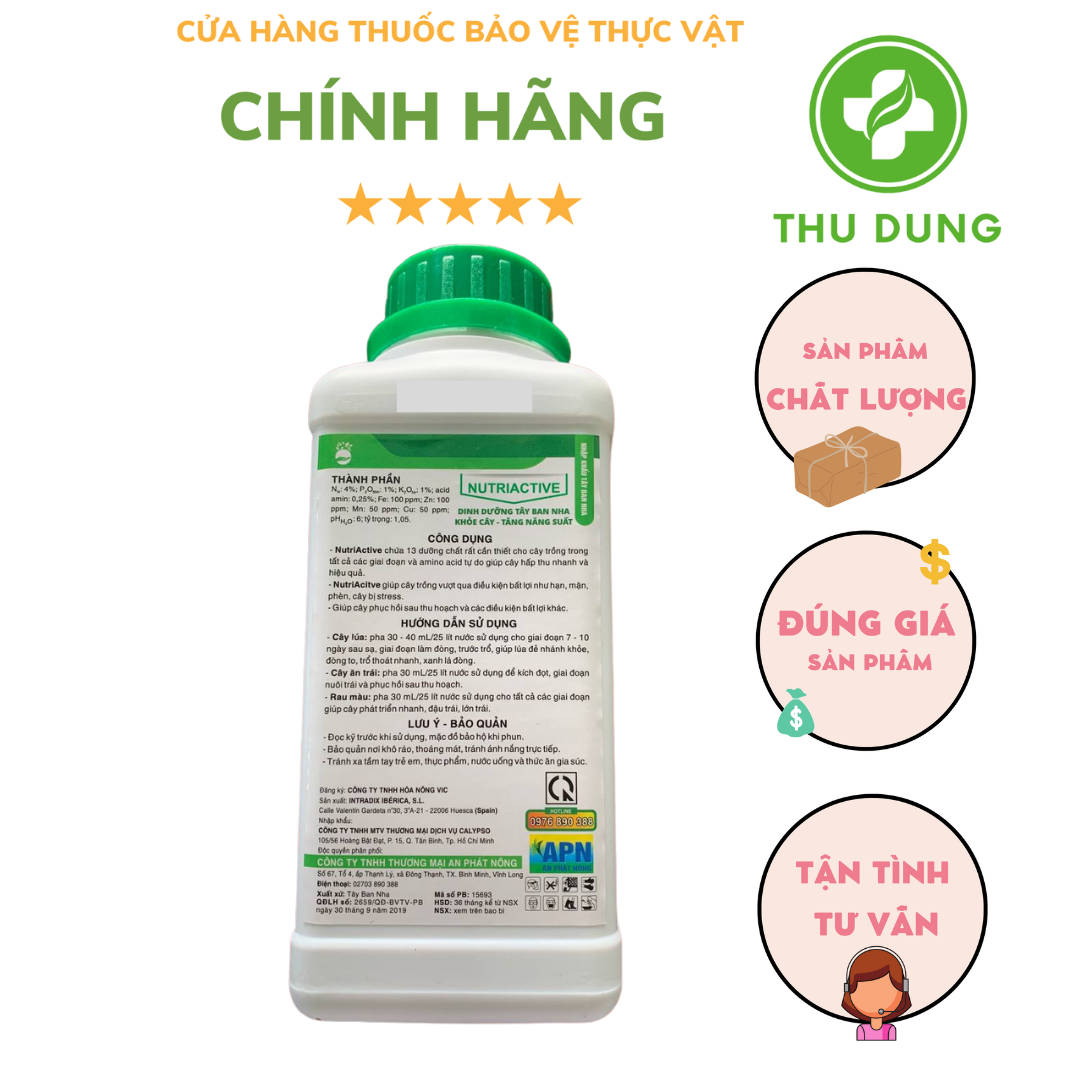 NUTRIACTIVE TÂY BAN NHA 500ml DINH DƯỠNG KHỎE CÂY - TĂNG NĂNG SUẤT