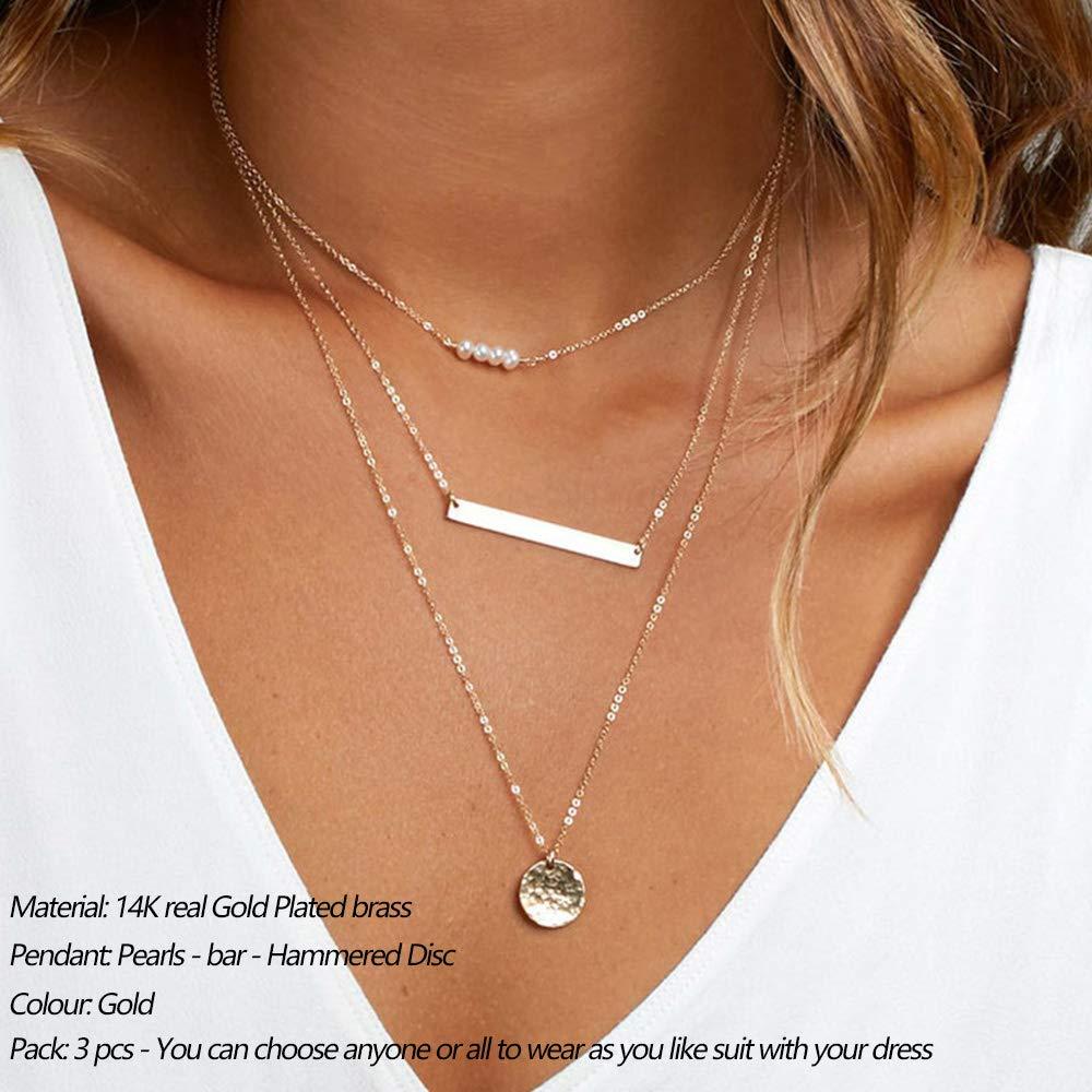 Vòng cổ xếp lớp tinh tế, vòng cổ áo Vòng cổ mạ vàng 14k bằng vàng được làm thủ công