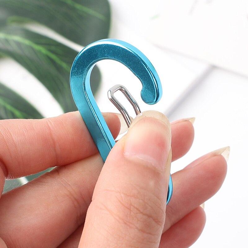 10pcs Multicolor Carabiner Keychain Alluminum Alloy D-ring Buckle Spring Carabiner Snap Hook Clip Keychains Outdoor Camping Tool