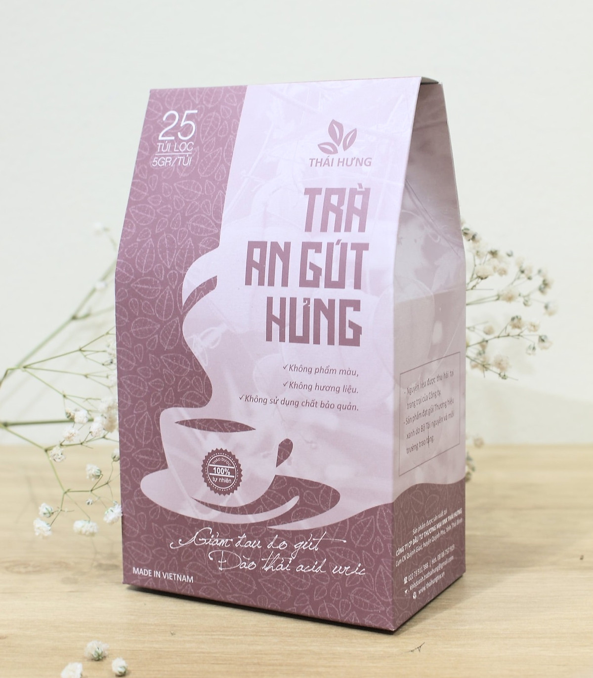 Trà An Gút Hưng Thái Hưng 25 túi lọc x 05g - Hỗ trợ bệnh gút, giảm đau, viêm khớp do bệnh gút, đào thải axit Uric
