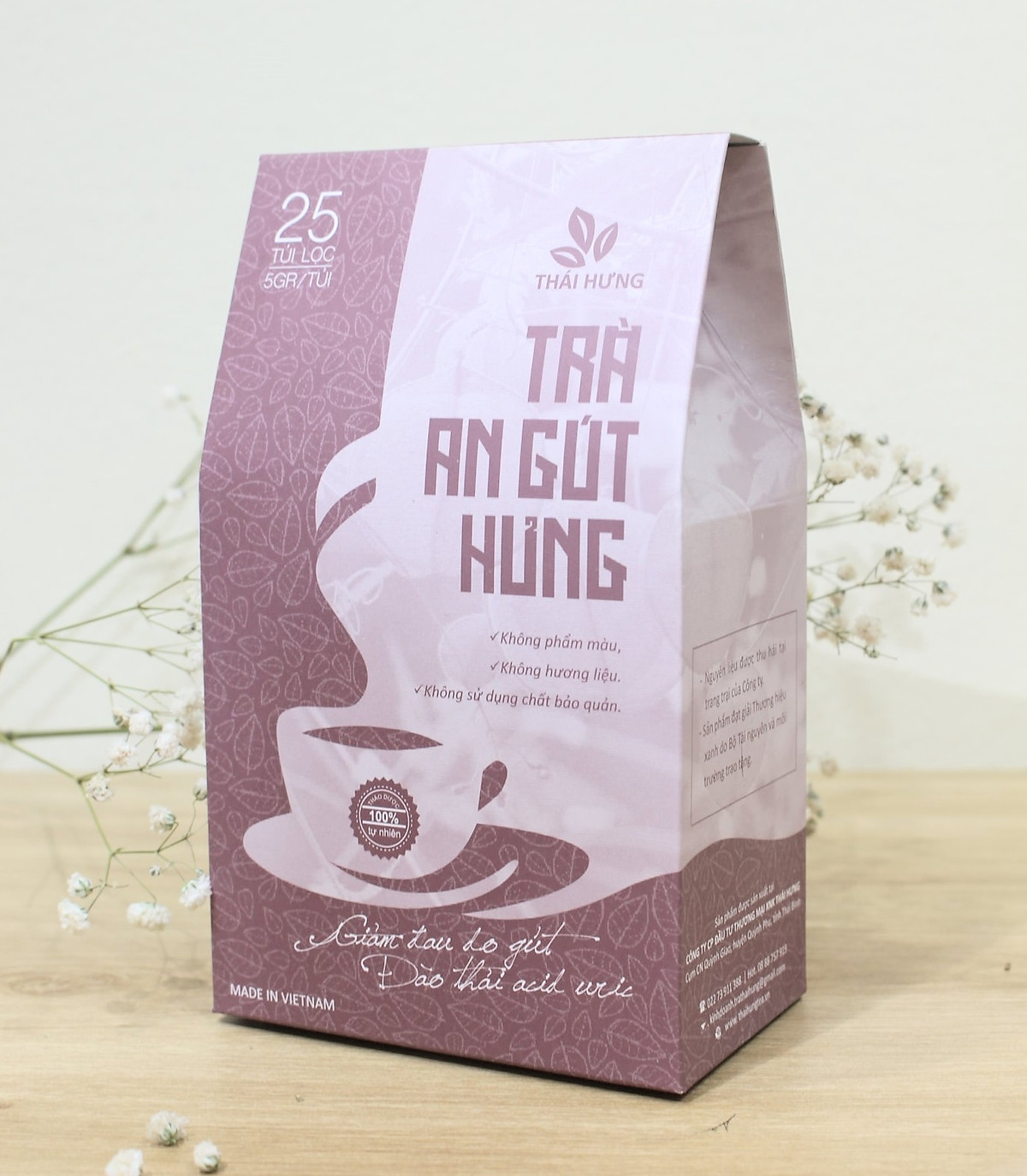 Trà An Gút Hưng Thái Hưng 25 túi lọc x 05g (125g) - Hỗ trợ bệnh gút, giảm đau, viêm khớp do bệnh gút, đào thải axit Uric