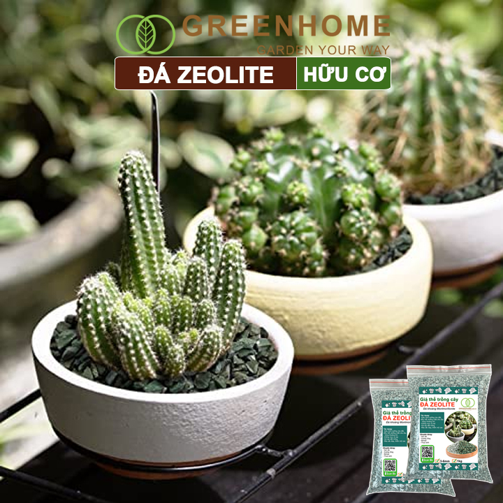 Đá zeolite Greenhome, size 3-6mm, rãi mặt, giá thể, sen đá, xương rồng, hồ thuỷ sinh
