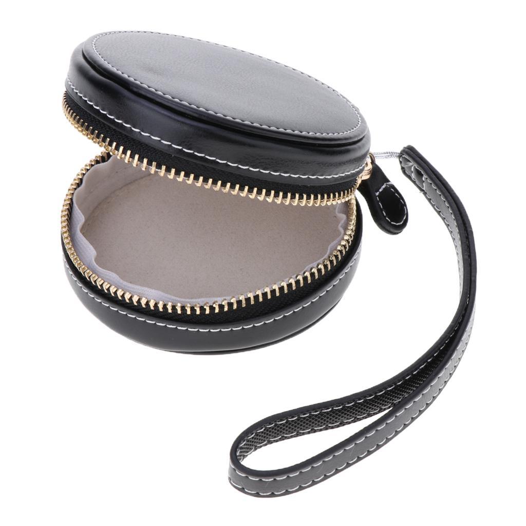 Beauty PU Leather Compact Case with Strap Black Universal for Mini Camera