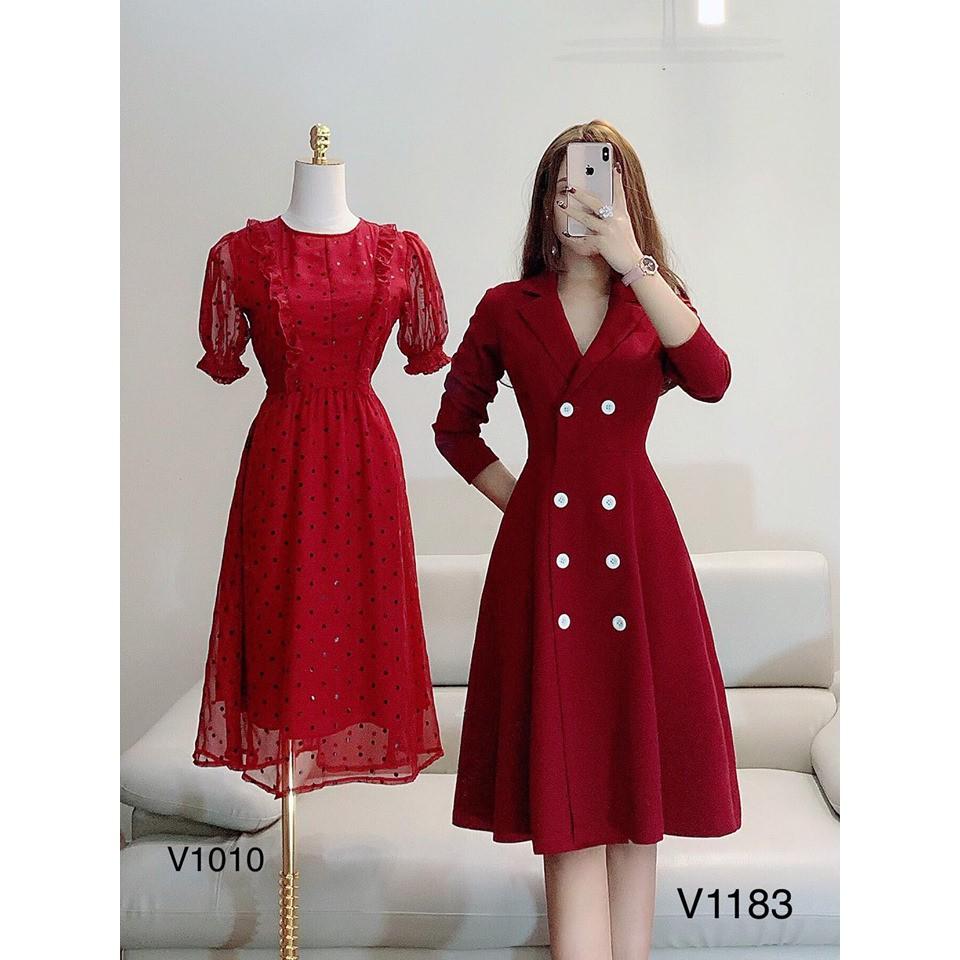 vest váy đỏ big size V1183 Hàng Thiết Kế Cao Cấp