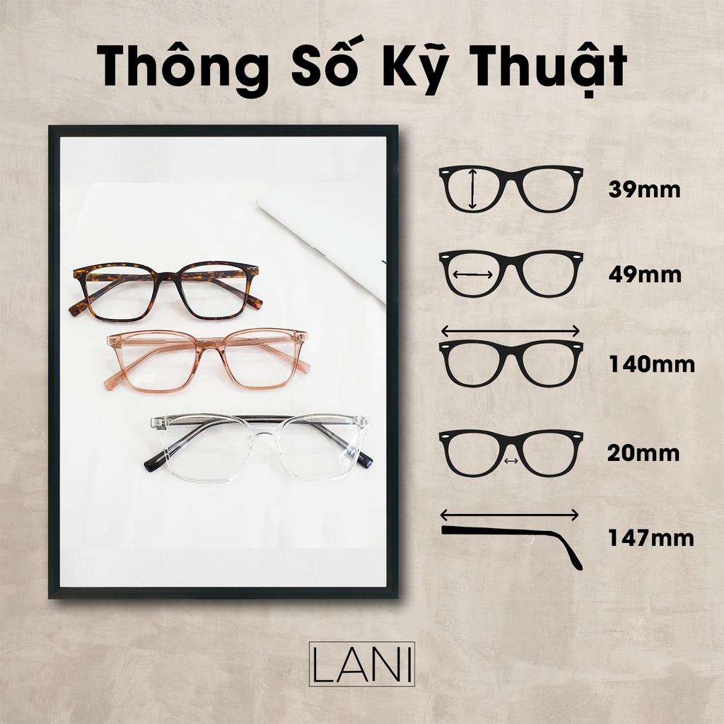 Gọng kính cận nam nữ dáng vuông lõi thép bền nhẹ LANI 17134 - Lắp mắt cận theo yêu cầu