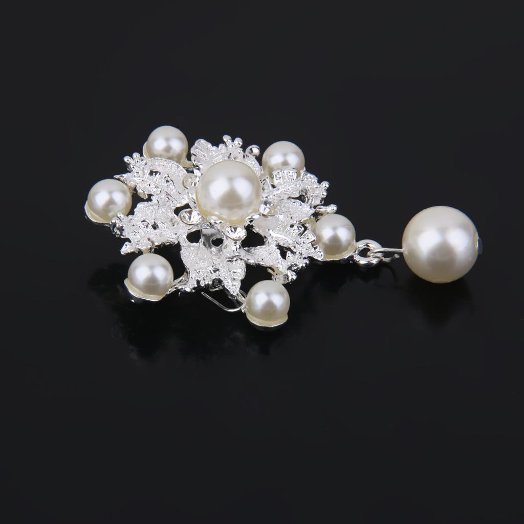 Fashion Wedding Brooch Diamante Rhinestone Crystal Pearl Flower Broach Pin