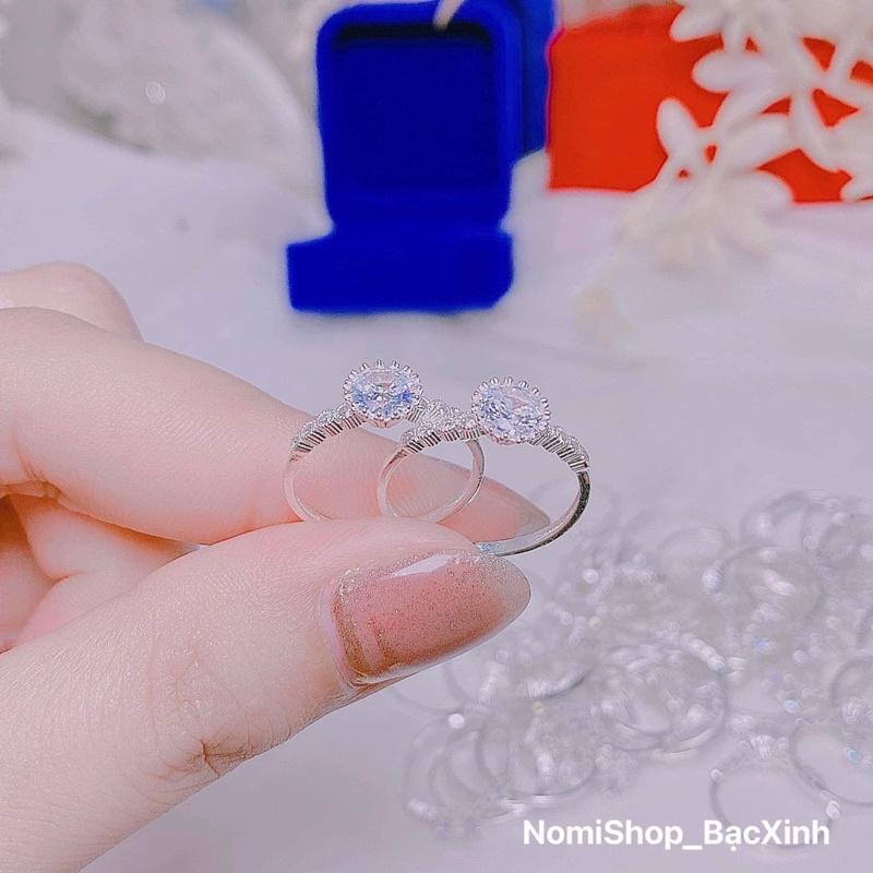 Nhẫn nữ đá nạm bạc ta đẹp nhẹ nhàng cuốn hút - Nomi Shop Bạc Xinh