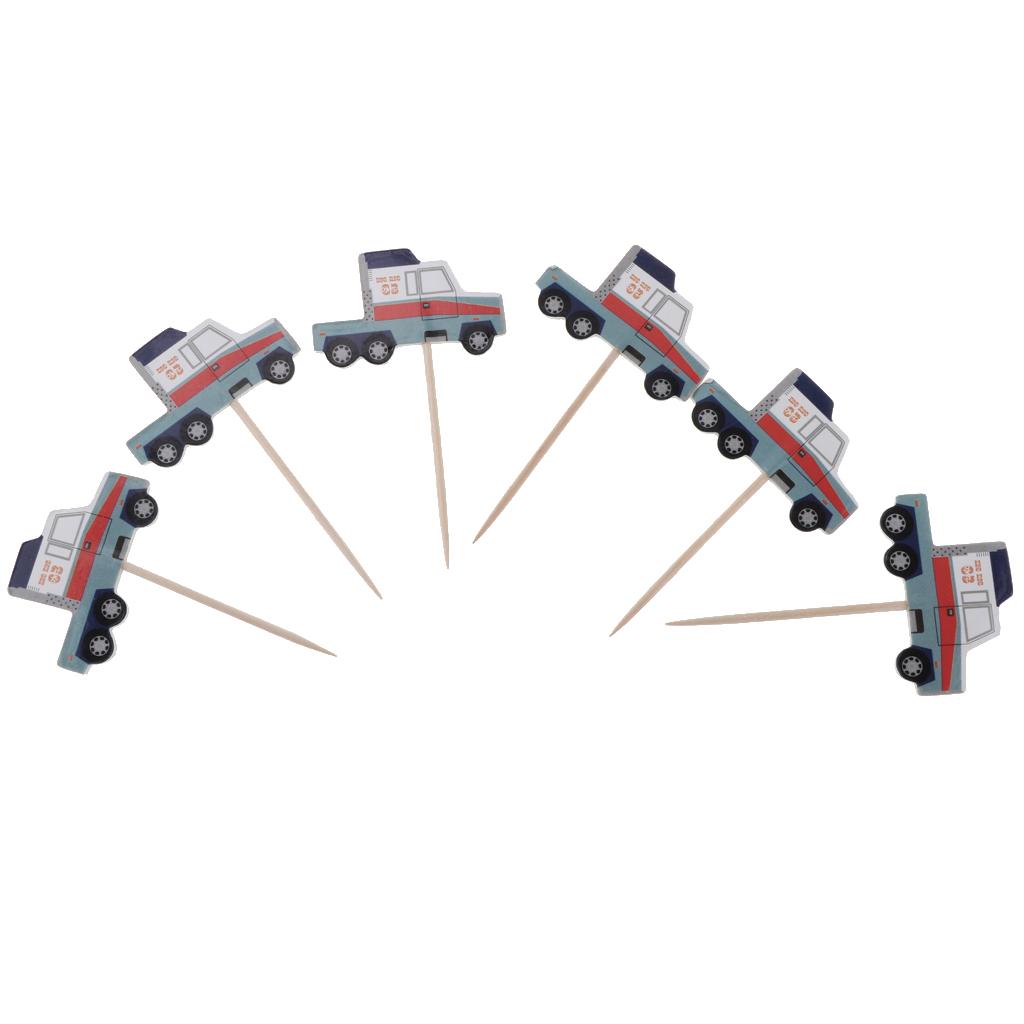 24pcs Car Cupcake Cake Topper Children Birthday Christmas Cake Decoration