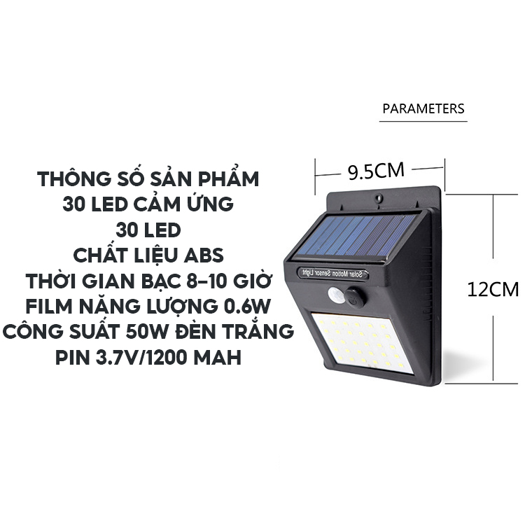 Đèn Cảm Ứng Ốp Tường Tích Điện Năng Lượng Mặt Trời 20led Siêu Sáng Lắp Đặt Dễ Dàng Không Cần Khoan Tường