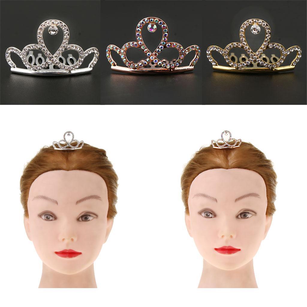 Mini Rhinestone Drop Crown Tiara Wedding Banquet Hair Jewelry Silver