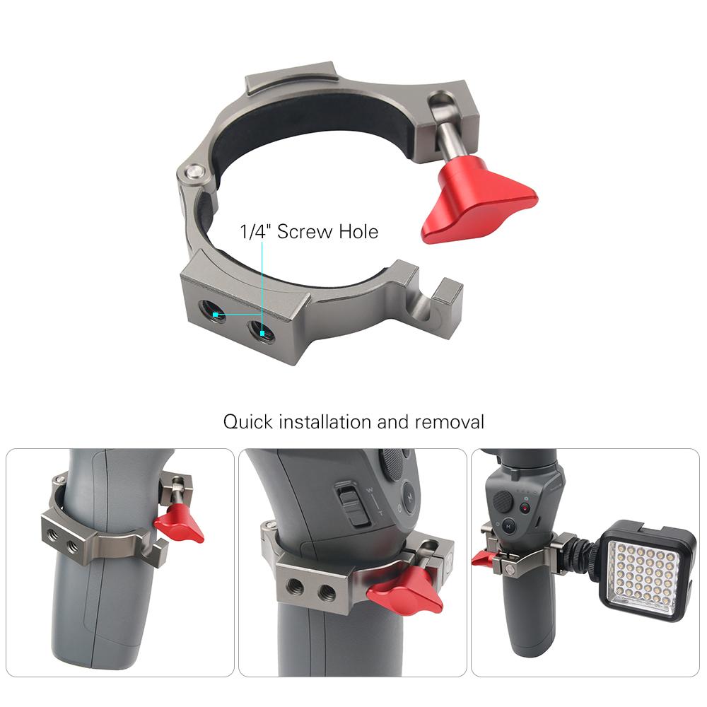 Giá đỡ kẹp mở rộng với 2 đế gắn cho micrô LED Phụ kiện ánh sáng cho DJI OSMO Mobile