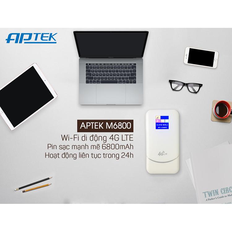 Thiết Bị Phát Wifi 3G/4G LTE Aptek M6800 6800mAh - Hàng Chính Hãng