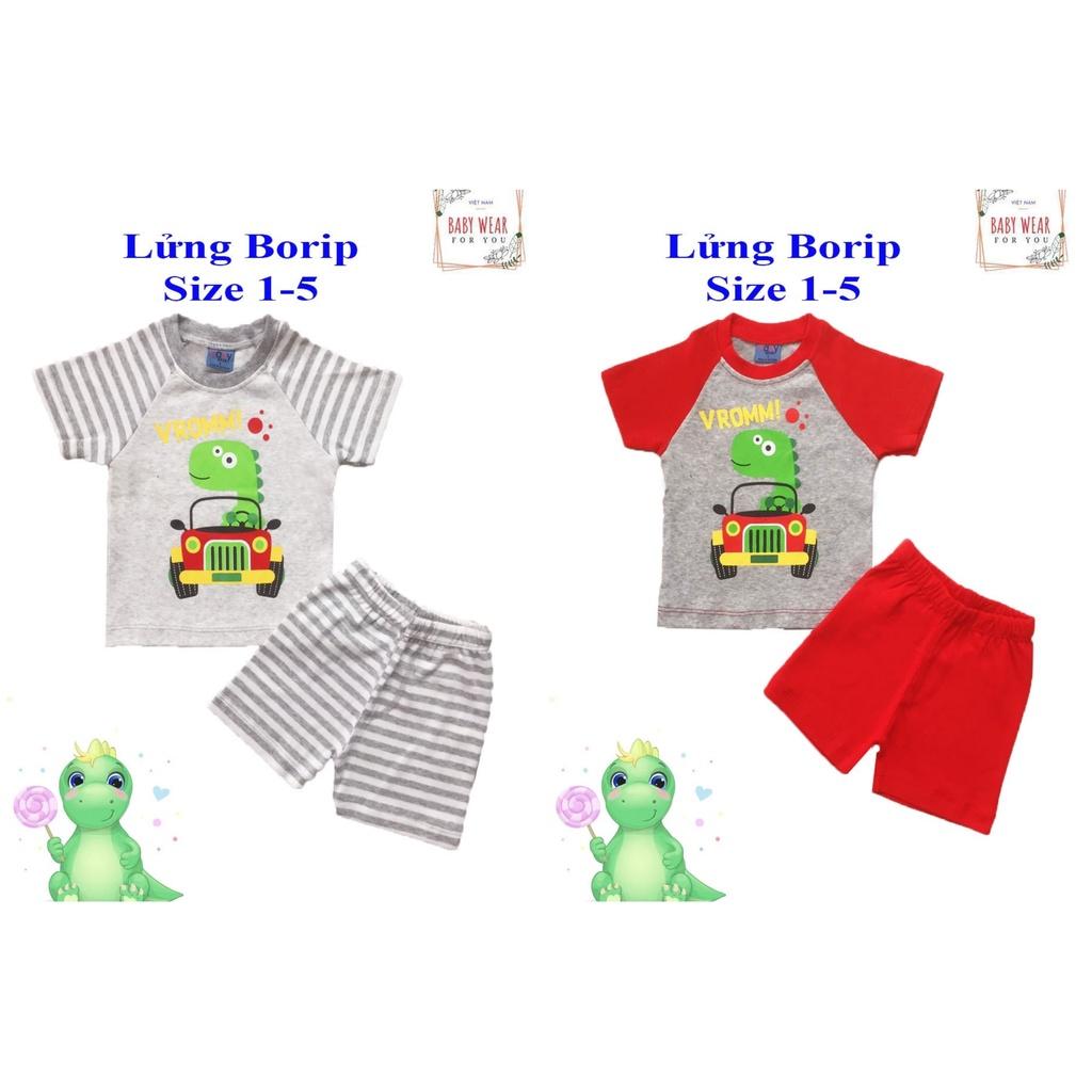 Bộ lửng thun borip chất mềm cho bé trai