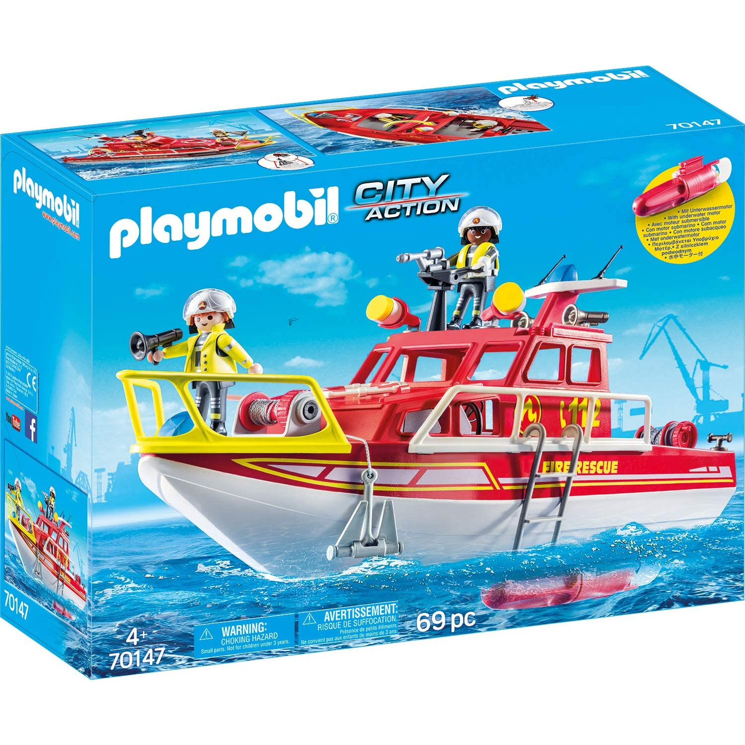 Đồ chơi mô hình Playmobil Thuyền cứu hỏa