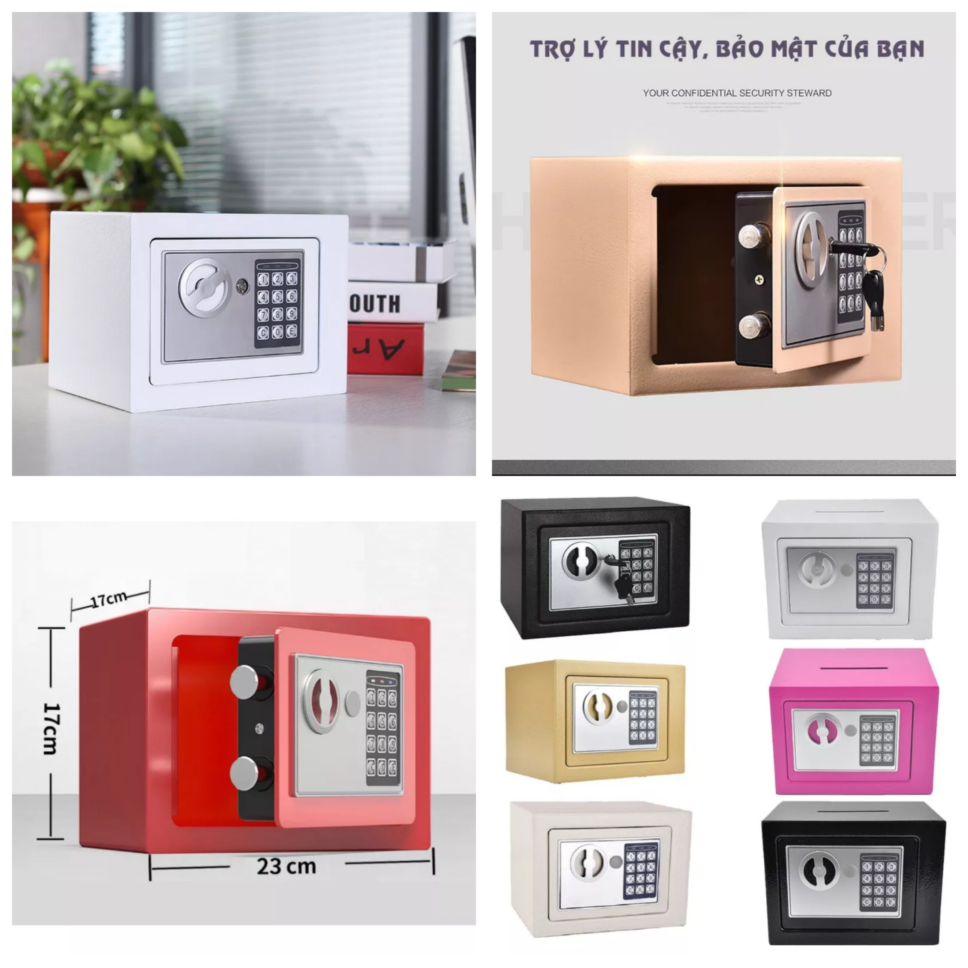 KÉT SẮT MINI KHÓA ĐIỆN TỬ CHỐNG CHÁY CÓ ĐỘ BẢO MẬT CAO AN TOÀN CHO MỌI GIA ĐÌNH HÀNG LOẠI TỐT