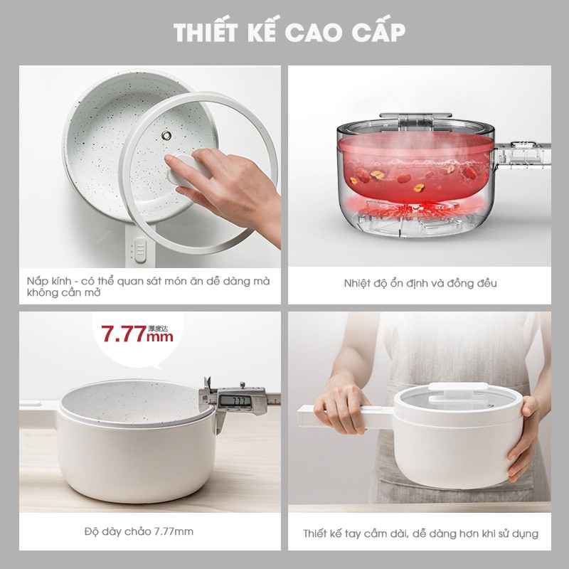 Nồi điện đa năng chiên sào nấu lẩu nấu mỳ DM8088 ( đi kèm ổ điện đa năng )