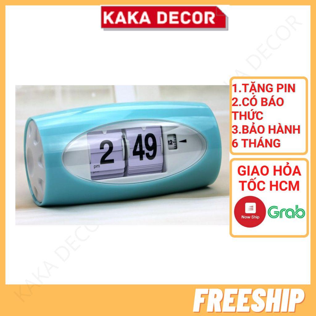 Đồng hồ báo thức để bàn lật số Flip Clock retro phong cách cổ điển cơ học sáng tạo độc đáo