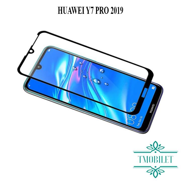 Kính Cường Lực Dành Cho Điện Thoại Huawei Y7 Pro 2019 Full Màn Hình Full Keo 9D - Màu Đen