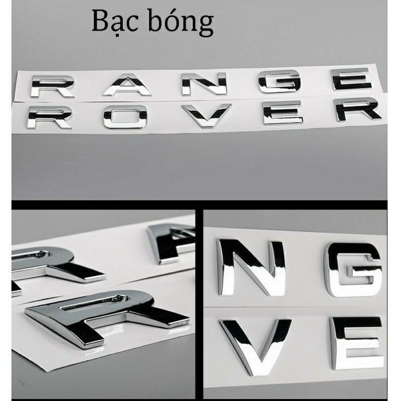 Tem Logo Chữ Nổi RANGE ROVER Dán Tráng Trí Ô Tô Xe Hơi