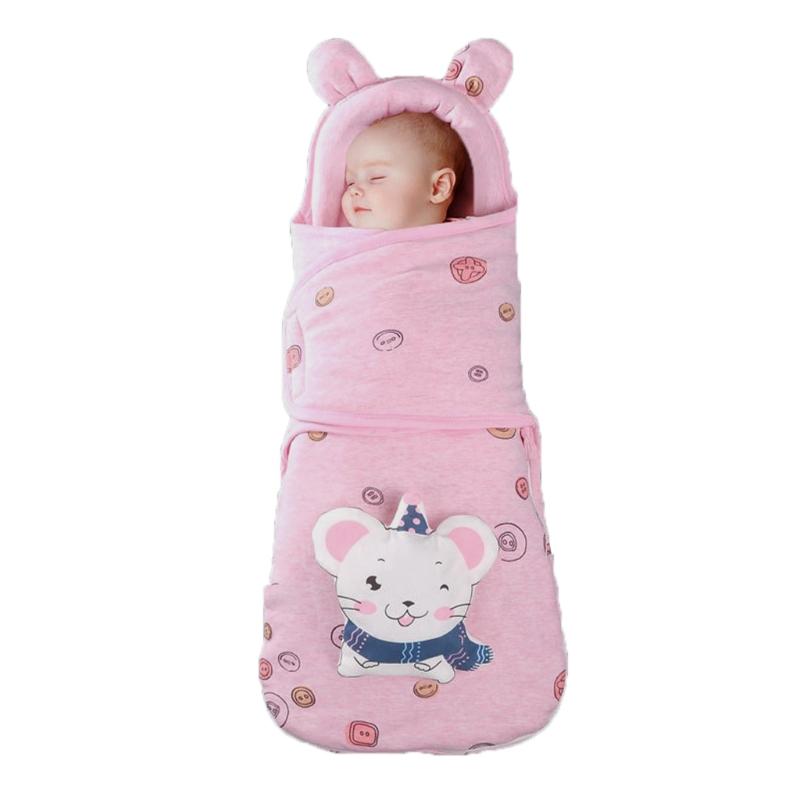 Sơ Sinh Chăn Đầm Cotton Mùa Đông Ấm Túi Ngủ Xe Đẩy Cho Bé Bọc