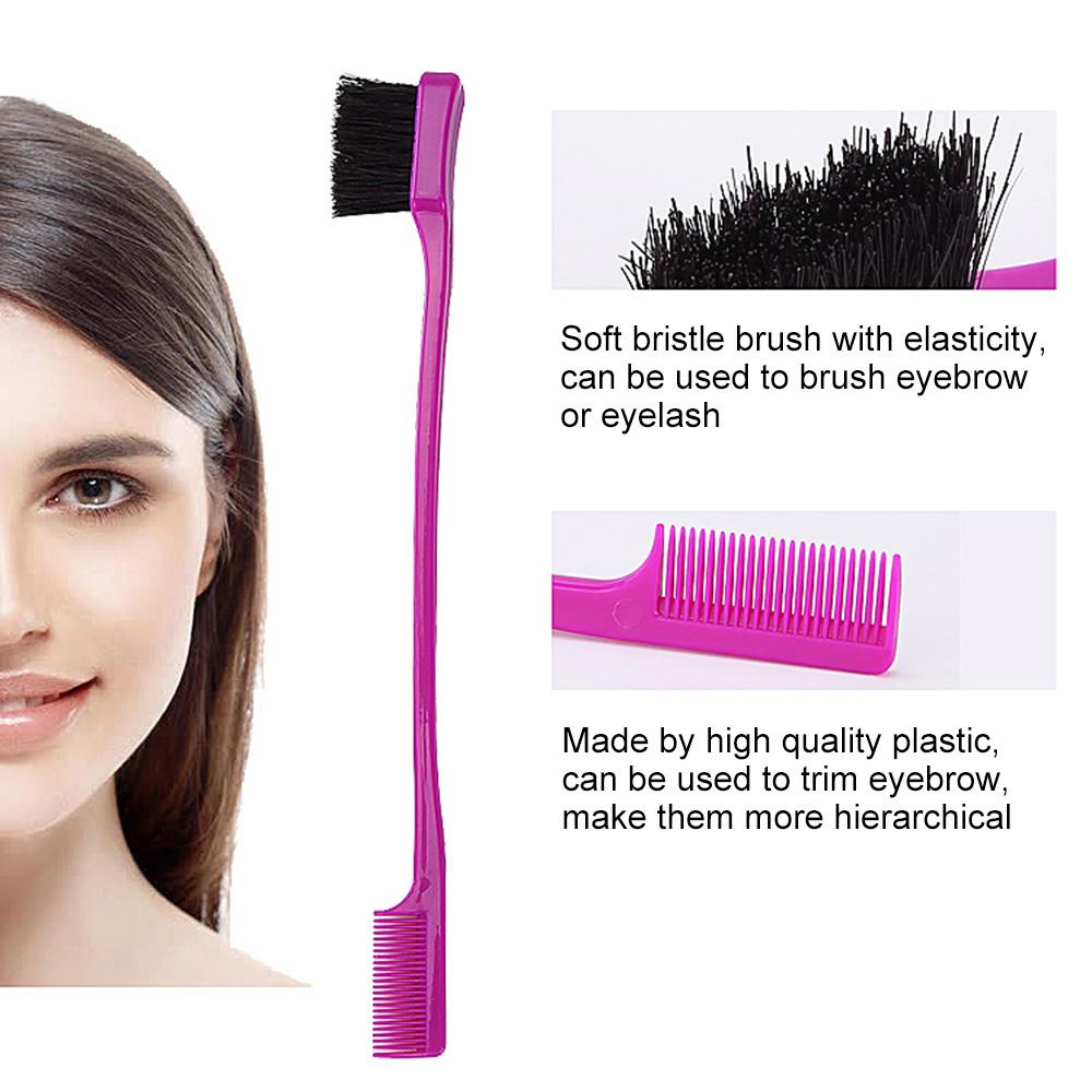 Double Sided Control Hair Brush Comb 2 in 1 Hair Styling Comb Eyebrow Brush for Natural Hair