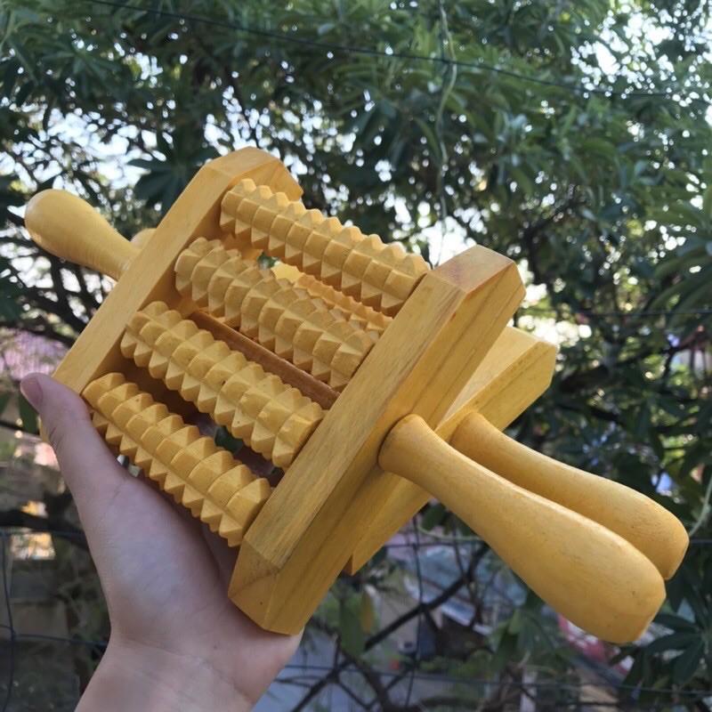 Dụng cụ lăn Masage toàn thân Đa Năng bằng gỗ tự nhiên Giúp lưu thông máu, tăng cường sức khoẻ (MH896.
