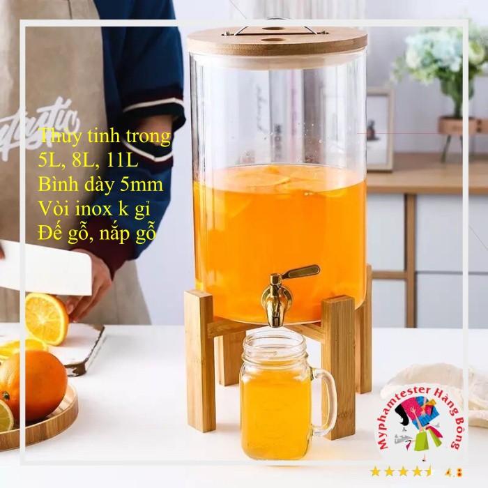 Bình đựng nước thuỷ tinh có vòi rót
