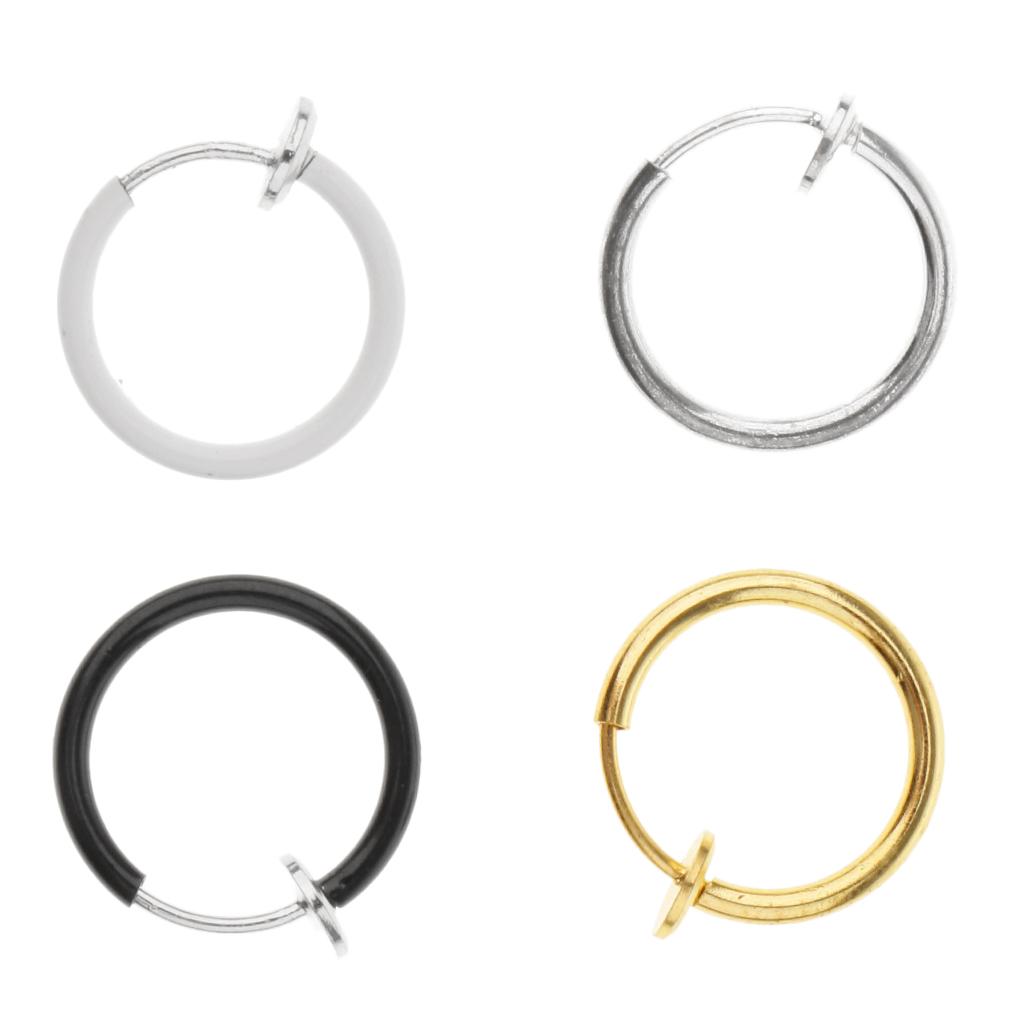 4pcs Ear Hoops Lip Nose Septum Ring for Women No Piercing Jewelry