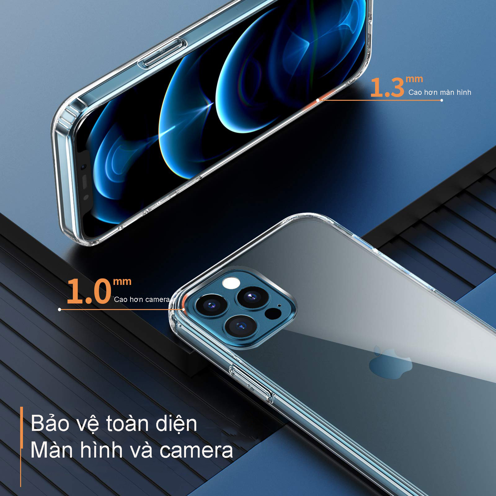 Ốp Lưng Kính Cường Lực Trong Suốt, Viền Máy Dẻo, Chống Trầy Xước, Va Đập Dành Cho Iphone 12/ 12Mini/ 12Pro/12 Pro max/ 7/8SE 2020 Hàng Chính Hãng Helios