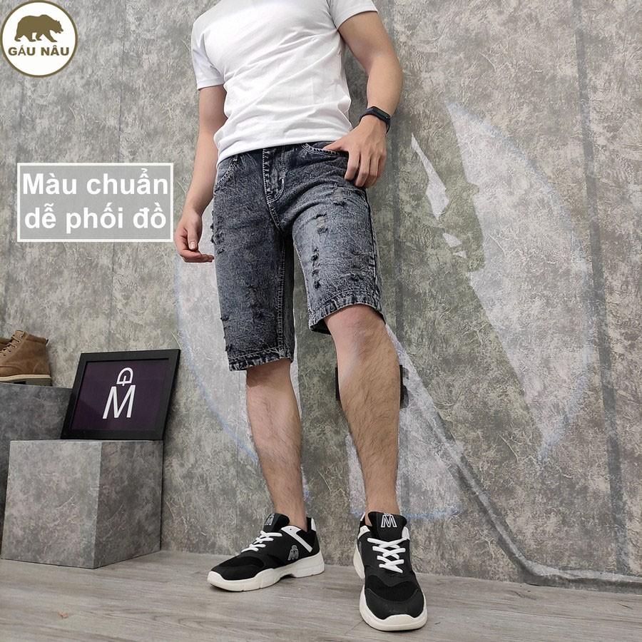 Quần short jean nam GN415 [có video ] màu chuẩn đẹp Gấu Nâu