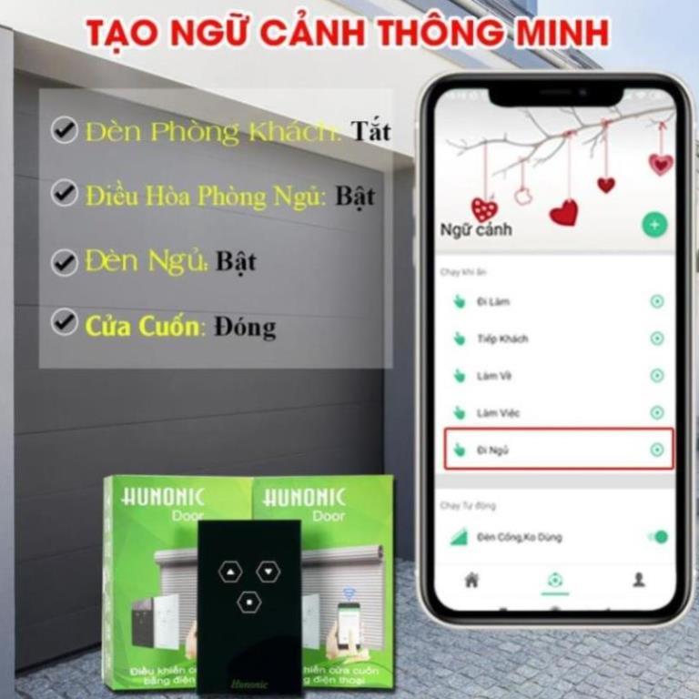 Công Tắc Cửa Cuốn Thông Minh Hunonic Door Trắng│Công tắc điều khiển cửa cuốn từ xa bằng điện thoại -2022