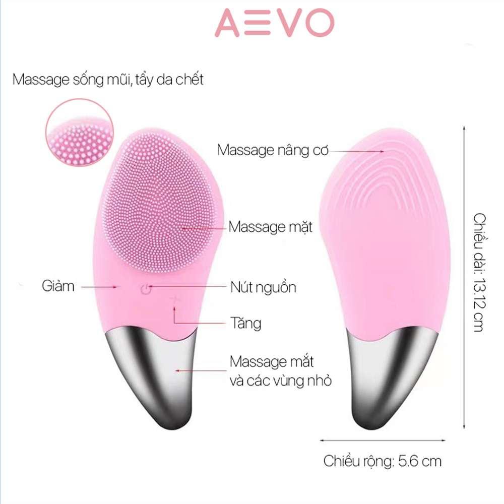 Máy rửa mặt massage mini AEVO Clean &amp; Fresh tác động sâu tới lỗ chân lông, hỗ trợ loại bỏ mụn trứng cá, chống lão hoá