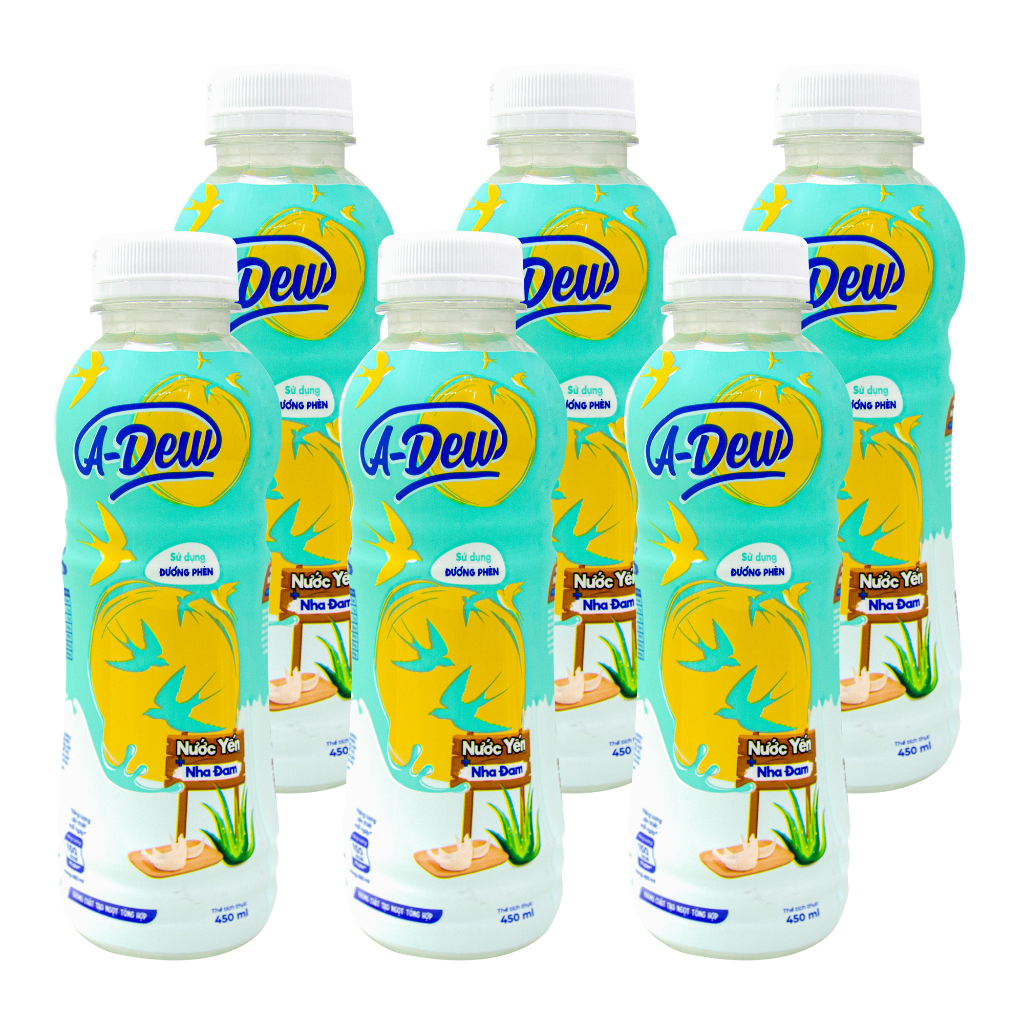 Nước Yến Nha Đam Đường Phèn A-Dew 450ml (Lốc 6 chai)