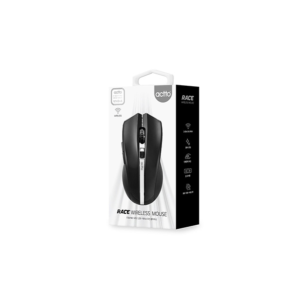 Chuột quang không dây dáng chuẩn, thiết kế thời trang khoảng cách kết nối 10 mét - Race Wireless Mouse  Actto MSC-209 - hàng chính hãng