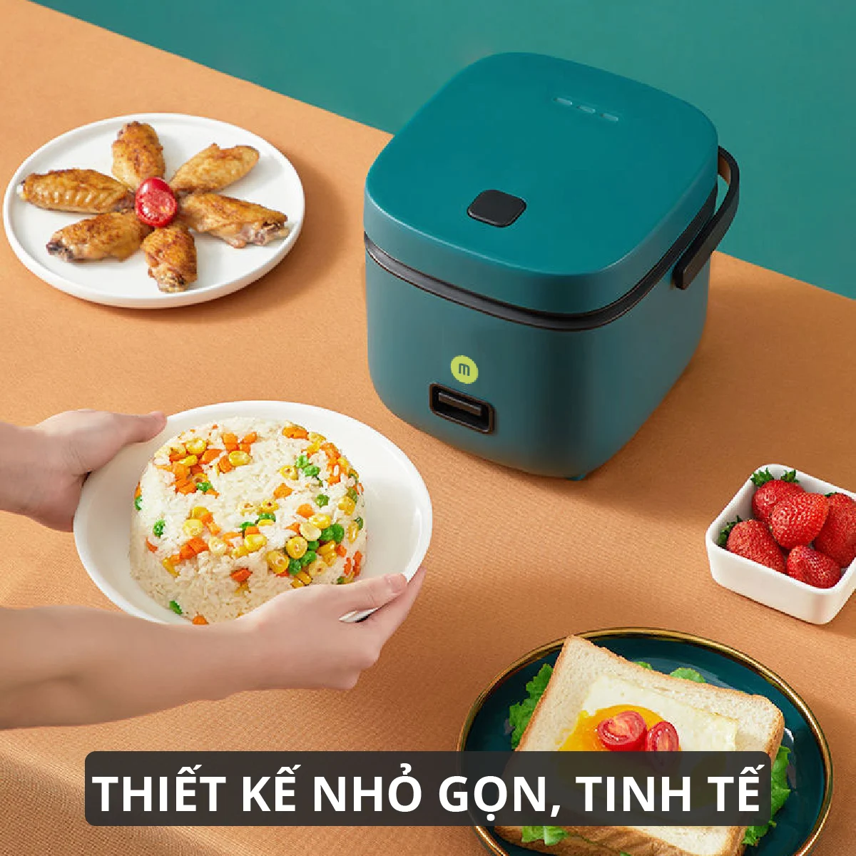 Nồi Cơm Điện Mini Mishio MK265 0.8 Lít - Hàng chính hãng