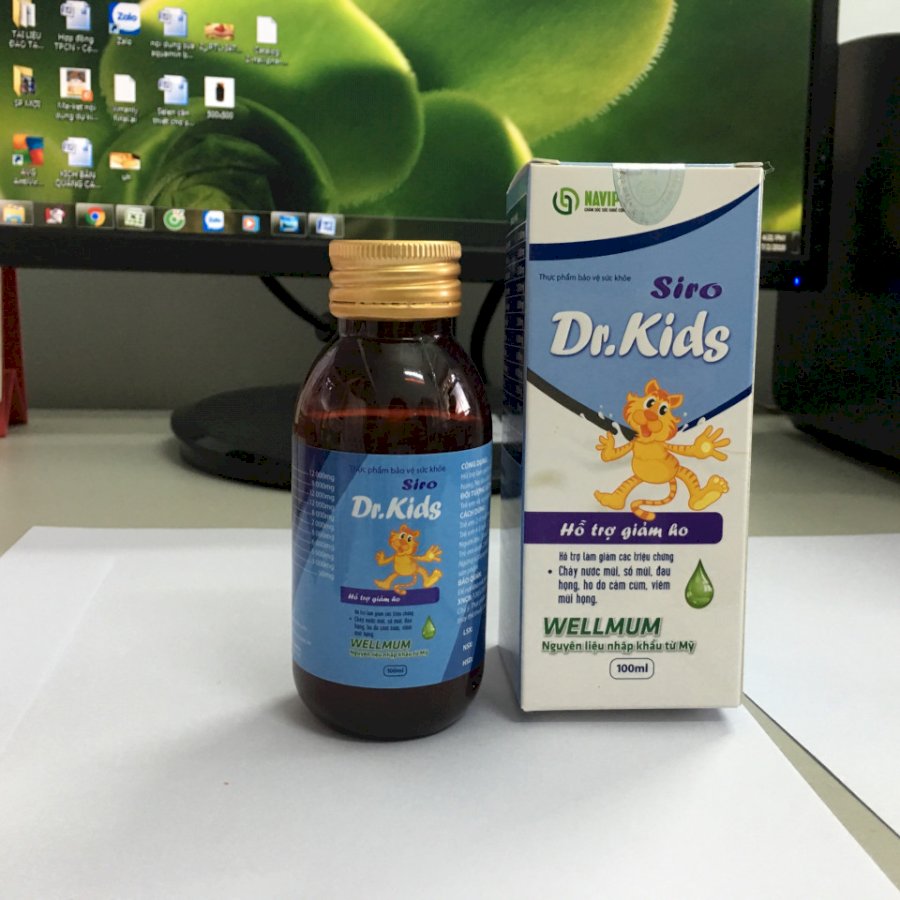 Siro ho Dr.KID hỗ trợ giảm ho, sổ mũi đau họng an toàn cho trẻ chai 100ml