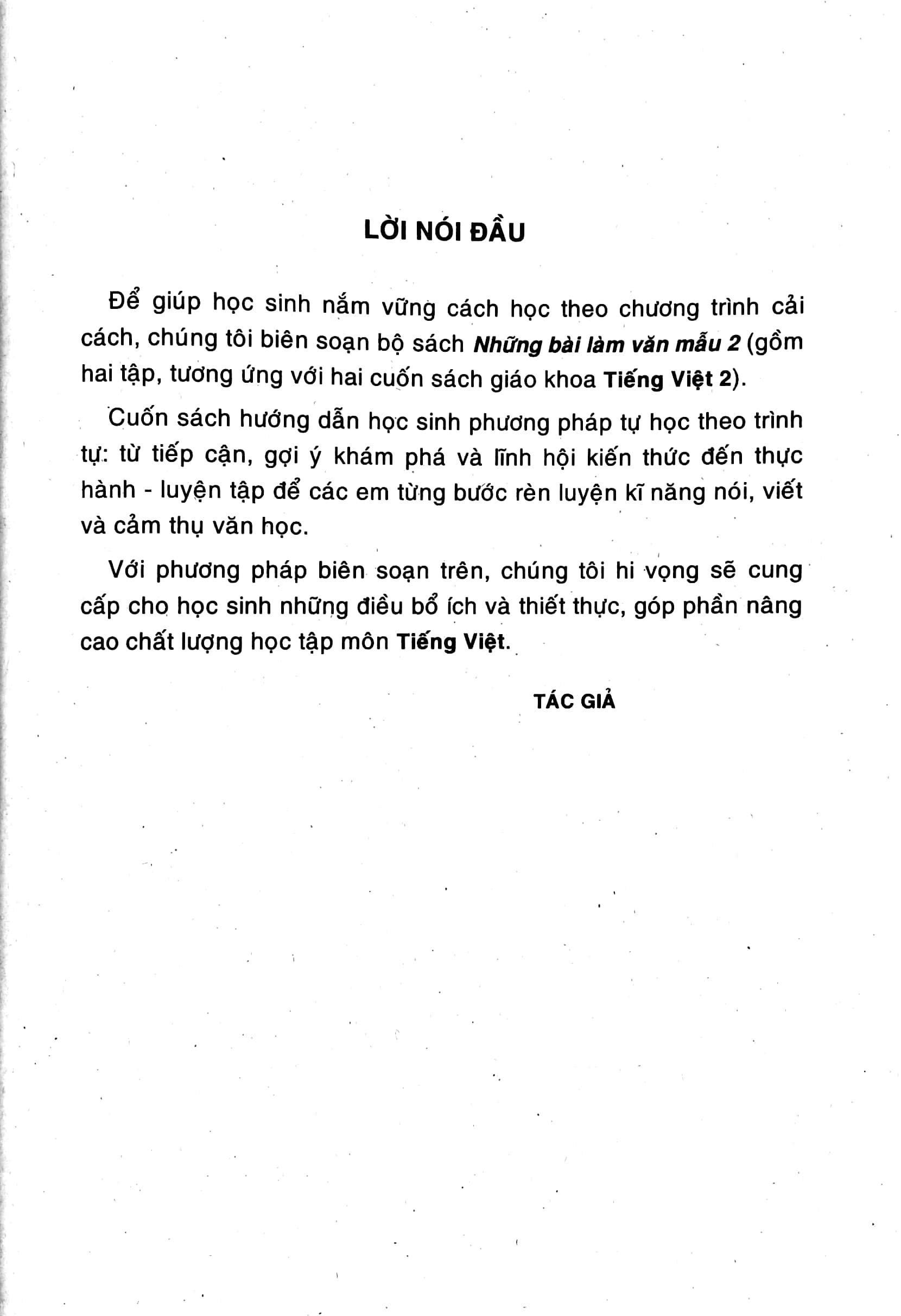 Những Bài Làm Văn Mẫu 2 - Tập 1 (Bộ Chân Trời Sáng Tạo)