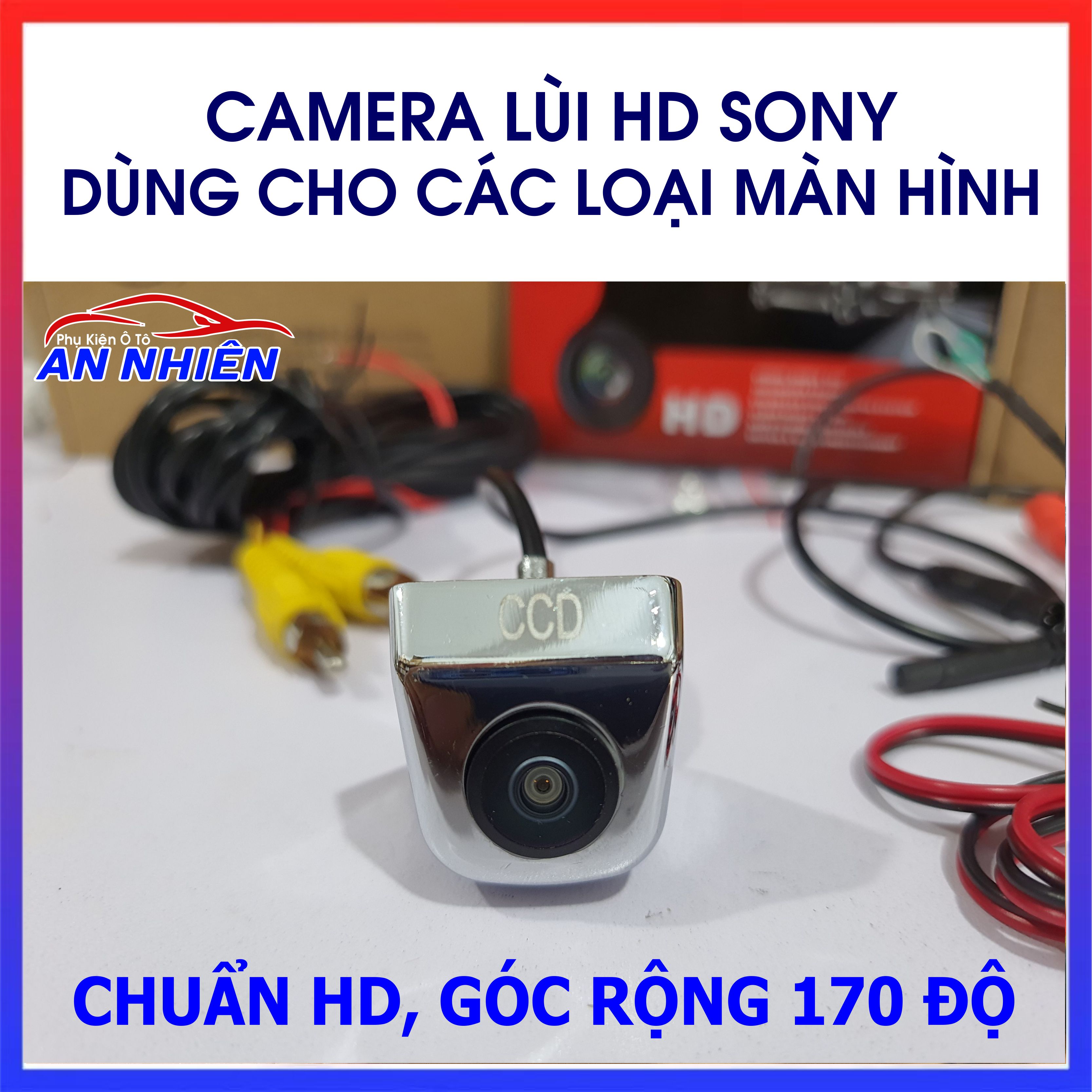 Camera Lùi CCD Độ Nét HD, Góc Nhìn 170 độ Siêu Rộng, Dùng Cho DVD Thường Và DVD Android, Có Cảm Biến